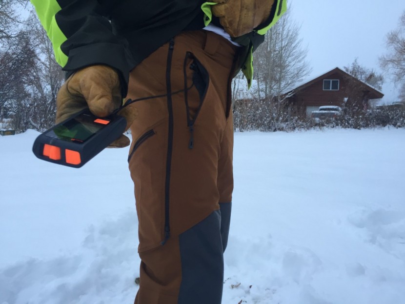 outdoor research trailbreaker ii - the right hip pocket of the or trailbreaker ii also holds a clip for...