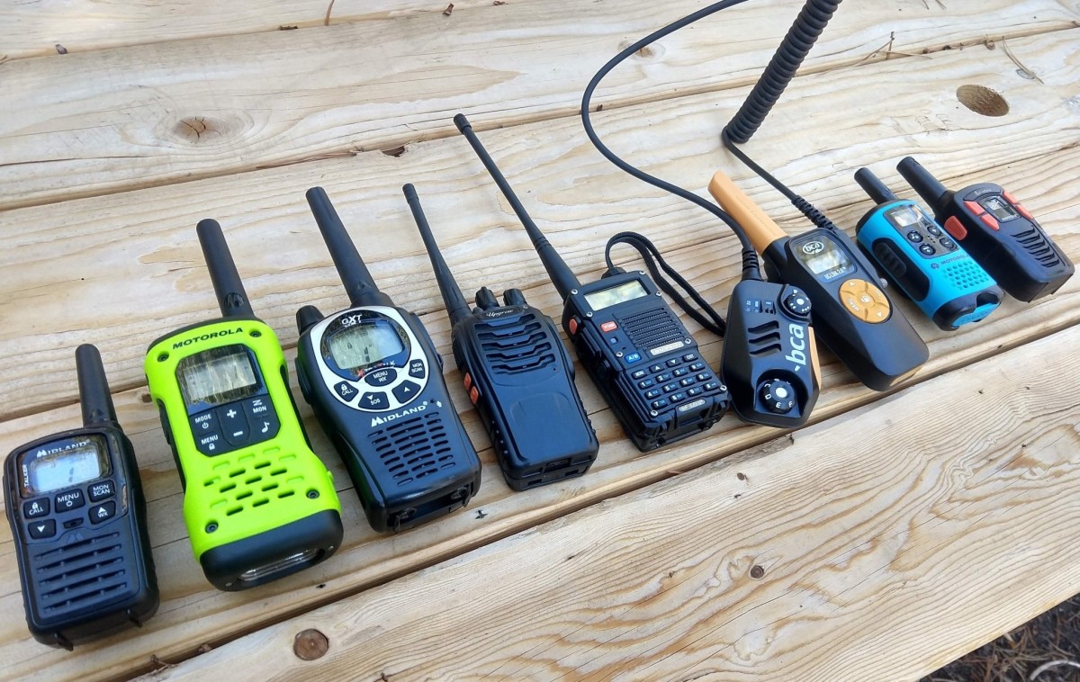 Best Walkie Talkies Review (A batch of radios ready for testing.)