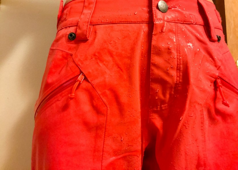 flylow donna 2.1 - shedding water like you may have never seen from a pair of softshell...