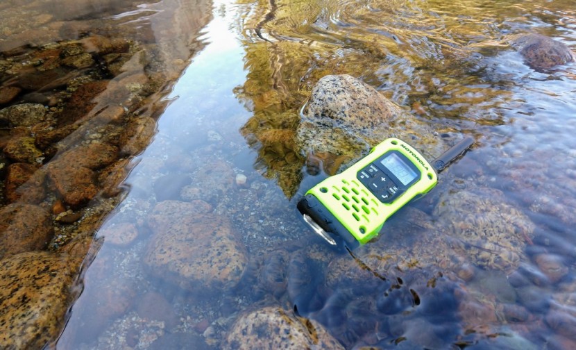 walkie talkies - if you want a model that floats, get this! also, not the light on...