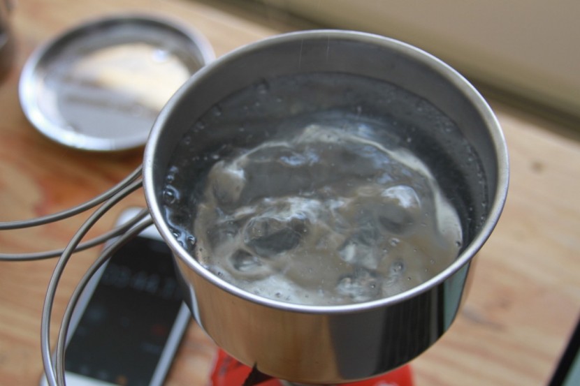 snow peak personal cooker 3 - the thinner design boils water quickly on this pocket rocket stove.