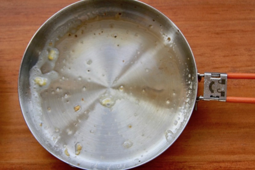 gsi outdoors glacier 1-person - a look at what we need to clean up after making some eggs. not bad!