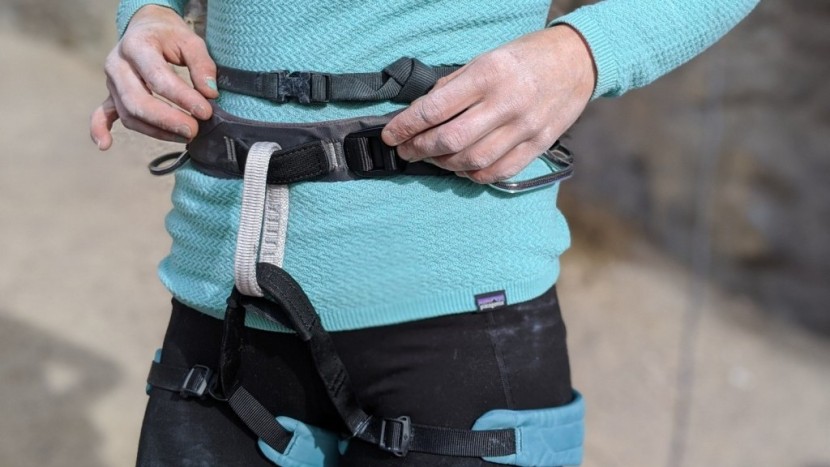 black diamond momentum for women - the momentum is well-padded in the waistband and leg loops.