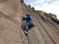 Leaving the ground with a whole rack of hand sized cams for a lead...