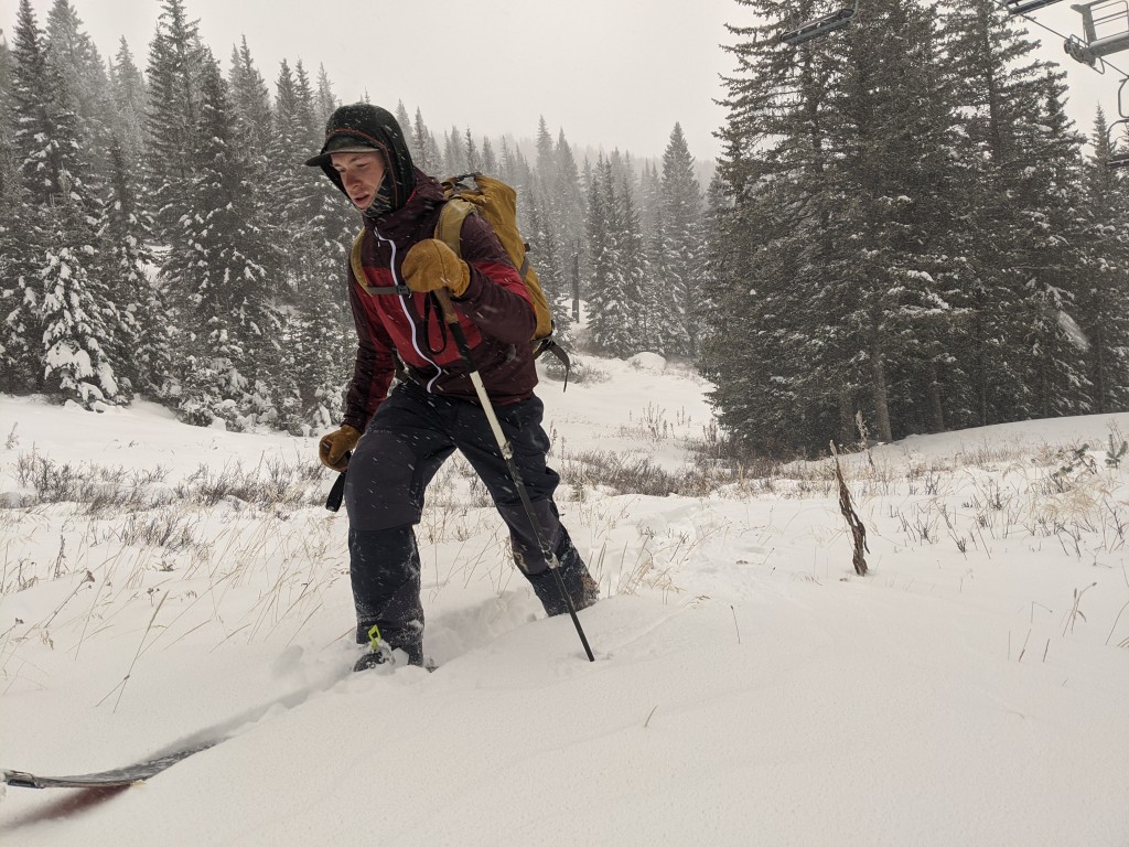 ortovox merino windbreaker - weather resistant enough to break trail in an early season storm...