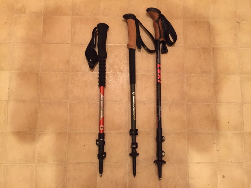 leki makalu lite cor-tec - the makalu, far right, doesn&#039;t pack down as small as other poles in...