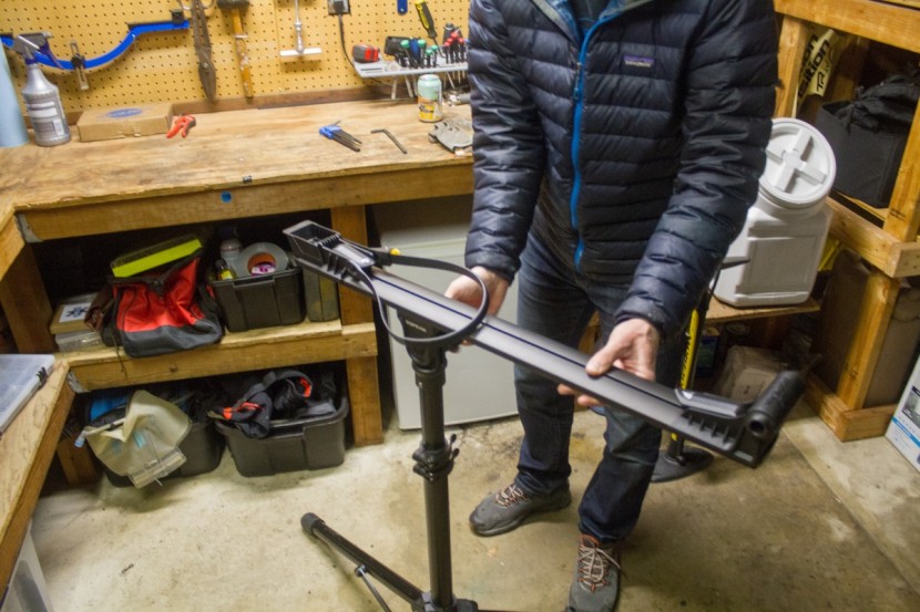 topeak prepstand x - a knob at the top of the vertical tube allows you to adjust the...