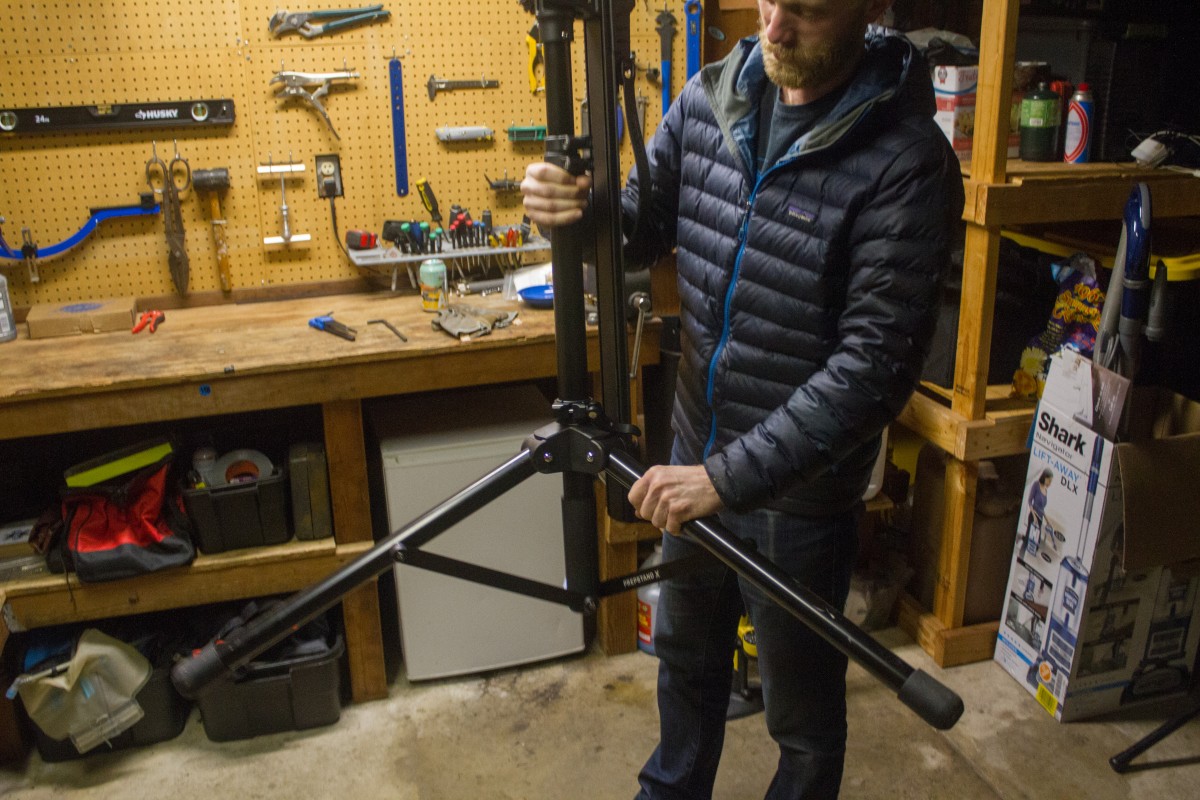 Topeak PrepStand X Review (The large tripod base provides a firm platform for hard wrenching.)