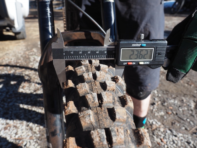 michelin wild enduro front 2.4 - we measured this tire with a couple different sets of calipers on...