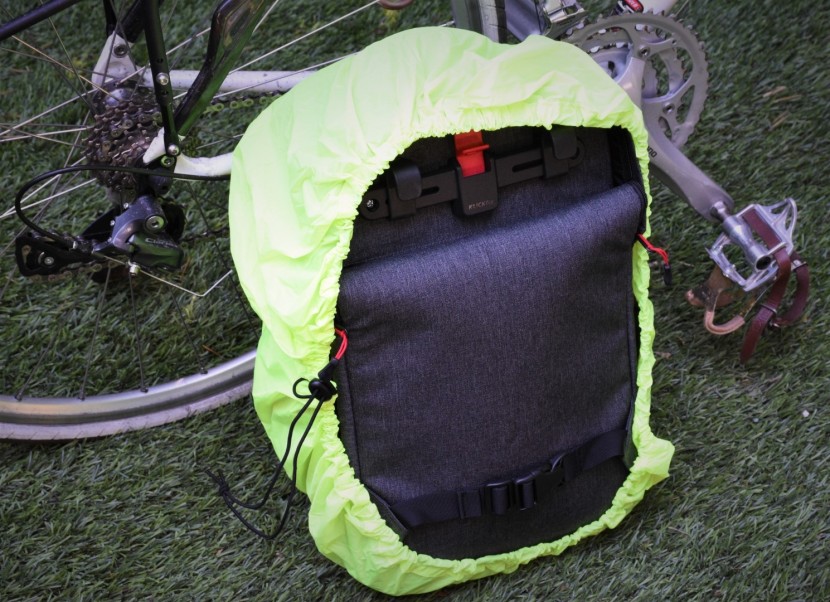 it's very easy to stow away the backpack straps for bike travel, but...