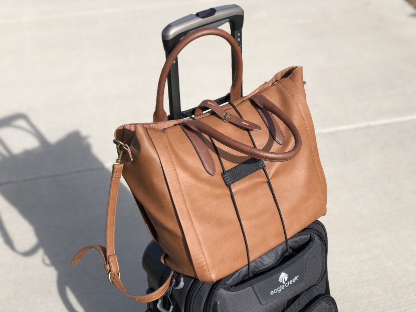 eagle creek tarmac awd carry-on - probably our favorite feature of this bag is this sweet bungee strap...