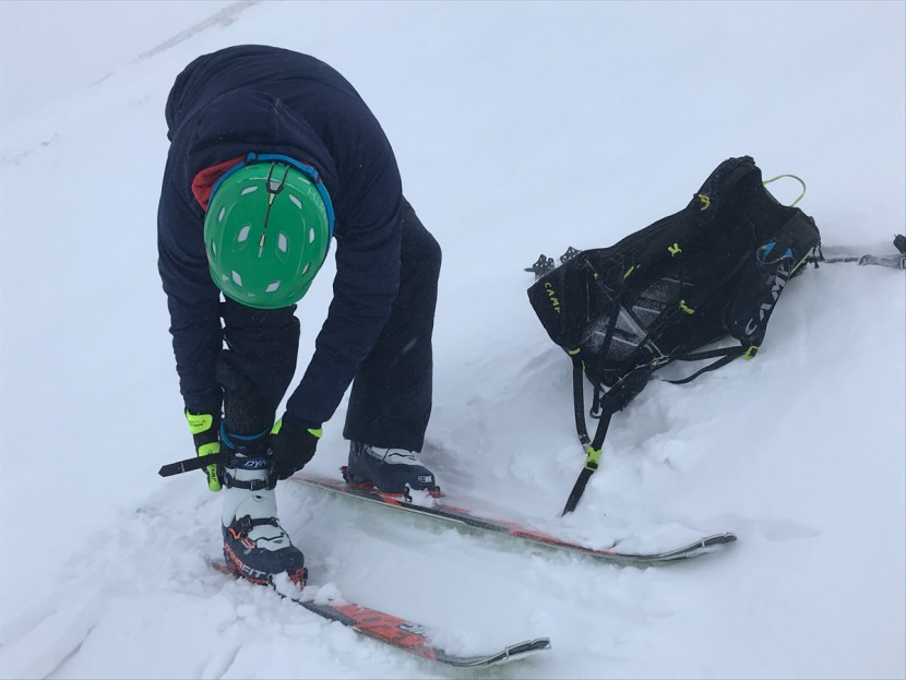 dynafit tlt 8 expedition - the tlt 8 expedition, paired with lightweight skis and tiny bindings...