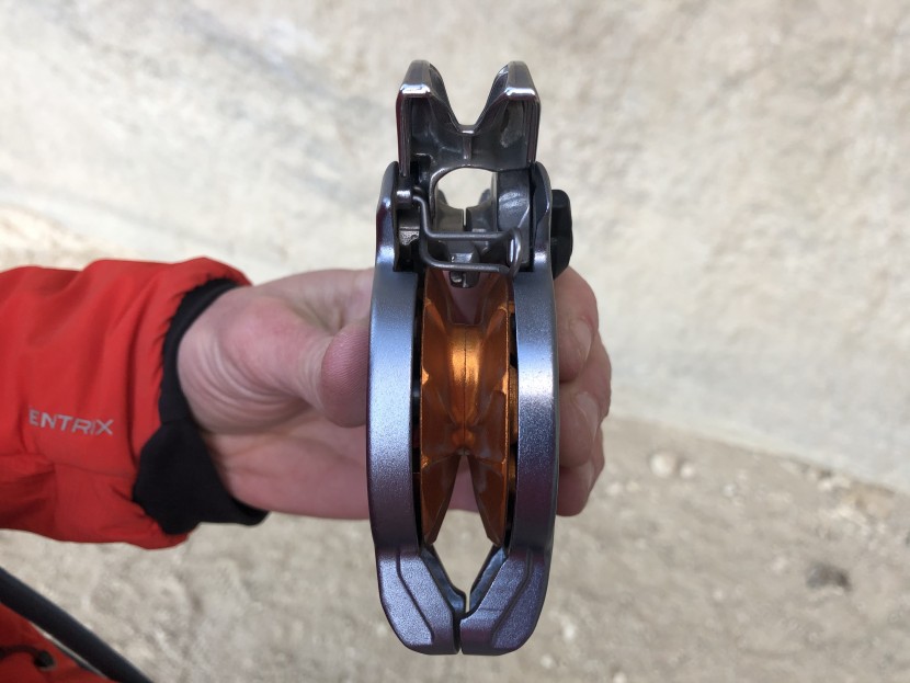 wild country revo - side view of an unloaded revo. the orange part is the off camber...