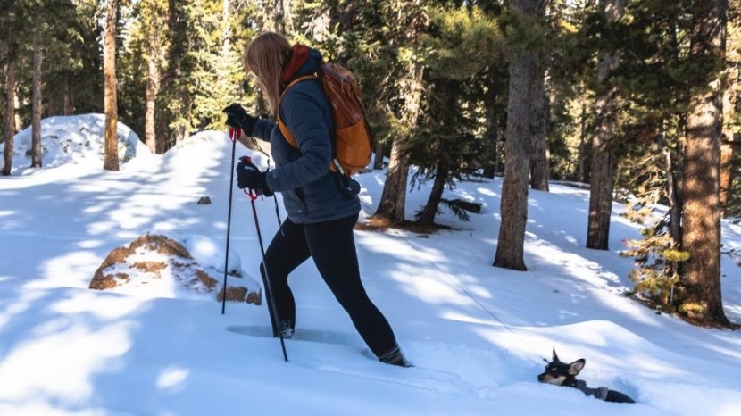 snowshoes womens - the lighting ascent showing off its stellar floatation.