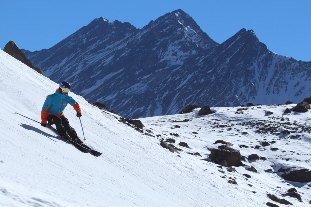 fischer ranger 94 fr - tres hermanos make an epic background in portillo, chile for the...