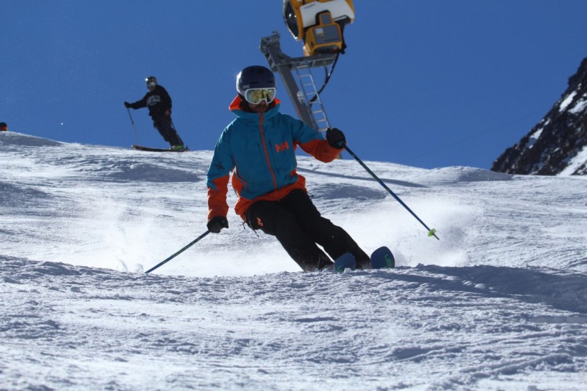 elan ripstick 96 - one of our testers is seen here navigating a mellow mogul field on...