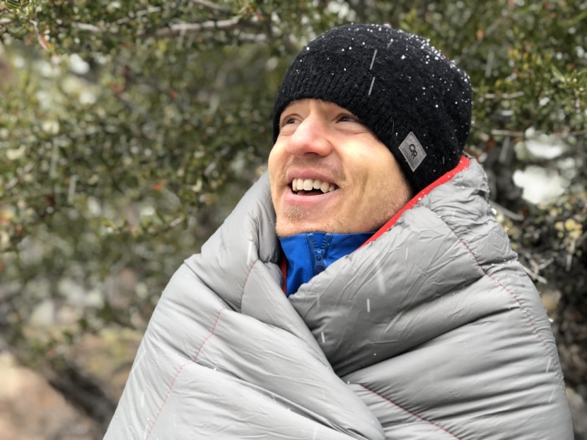 camping blanket - if you don&#039;t mind the extra weight and bulk of a synthetic model...