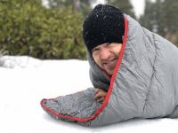We're impressed at how warm this blanket feels, even on snow in a...