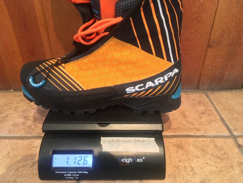 scarpa phantom tech - weighing the phantom tech.