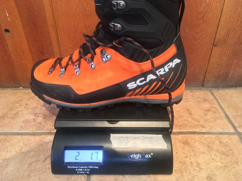 scarpa mont blanc pro - the mont blanc at the weigh-in.