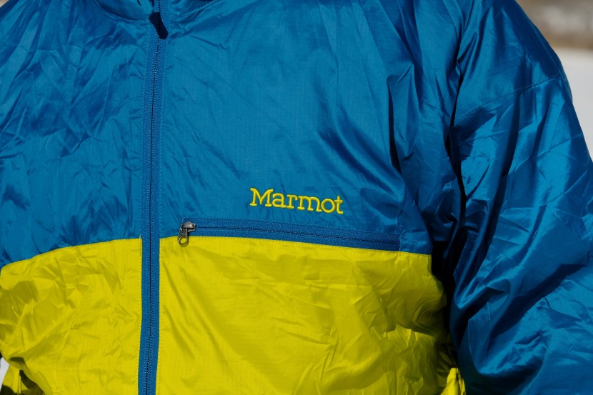 marmot driclime windshirt - with an embroidered logo instead of the commonly used reflective...