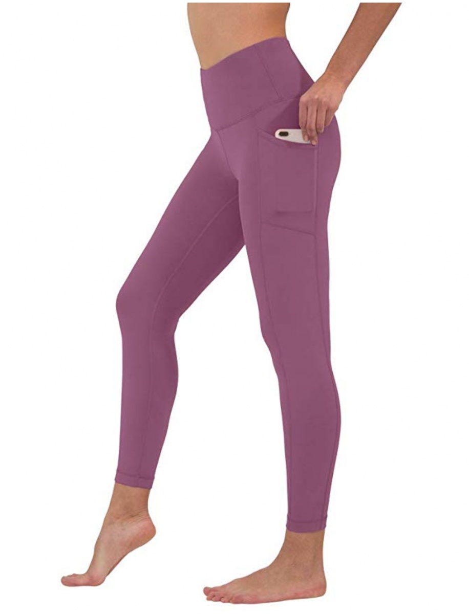 GetUSCart- 90 Degree By Reflex Power Flex Yoga Pants - High Waist Squat  Proof Ankle Leggings with Pockets for Women - Fig Sugar - XL