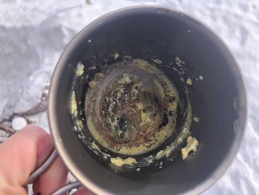 snow peak trek 700 titanium - after a burnt meal, we take a look at the results. luckily, cleaning...