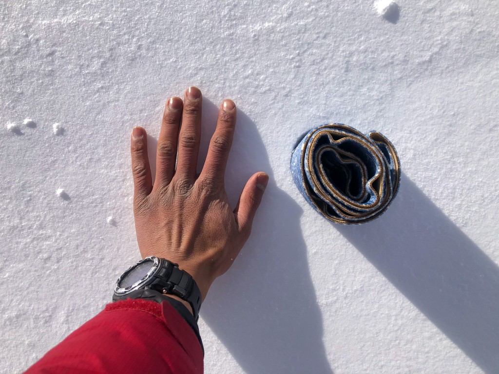 splitboard skins - mohair blended skins offer better packability. pictured here is the...