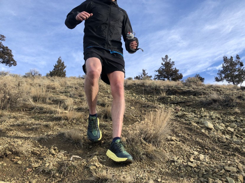 hoka speedgoat 4 - running down steep hills or across uneven terrain like this one is a...