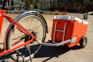 Installation of the bike attachment takes no more than two minutes...