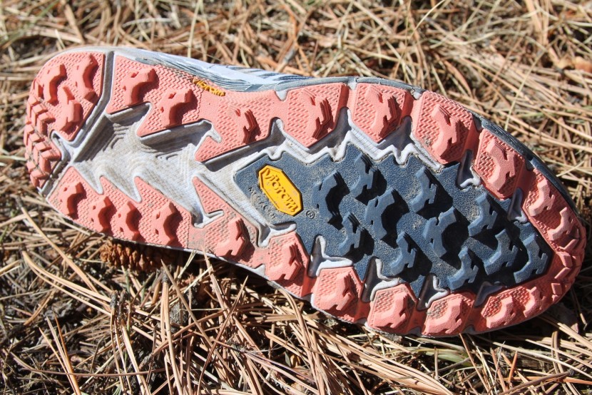 hoka speedgoat 4 - a look at the aggressive outsole that sheds mud and sticks to most...