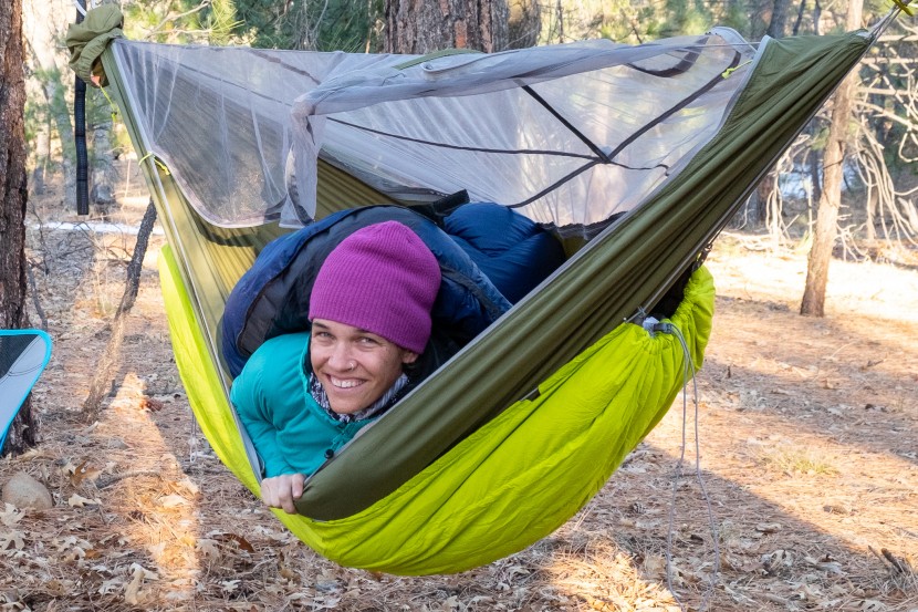 hammock - the temperatures were chilly and we still had some snow on the...