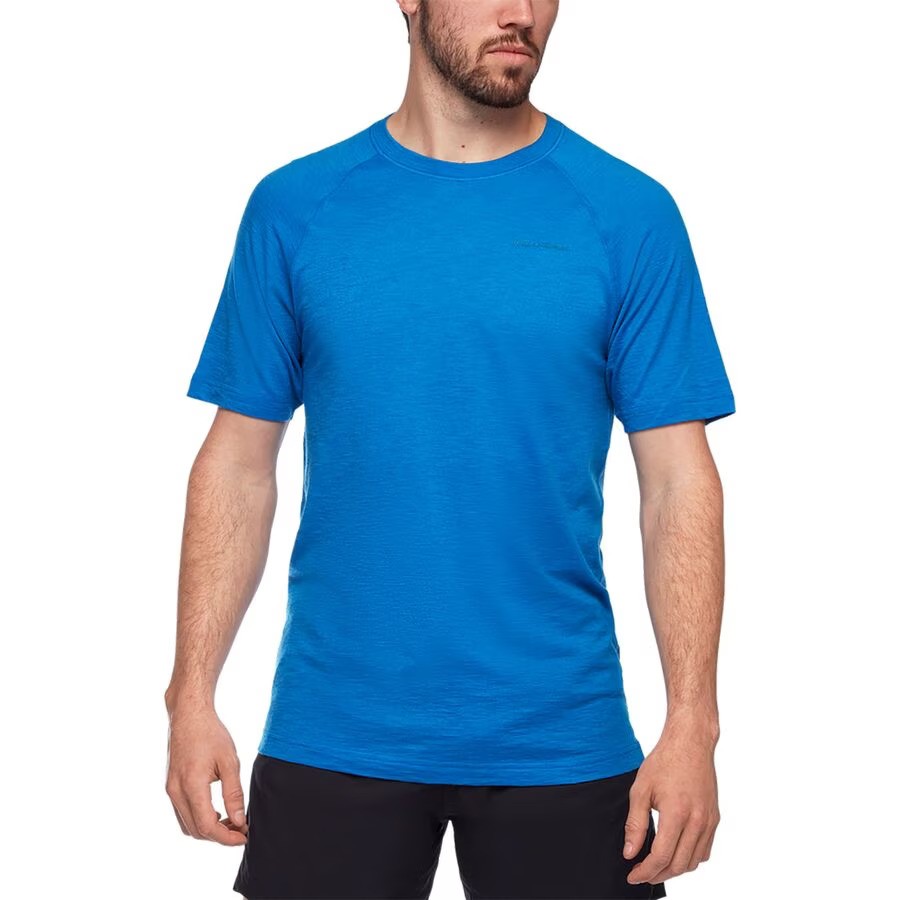 Men's T-Shirt Summer Ice Silk Seamless Pocket Men's Large Loose Casual  Sports T Shirt Elastic T-Shirts For Men
