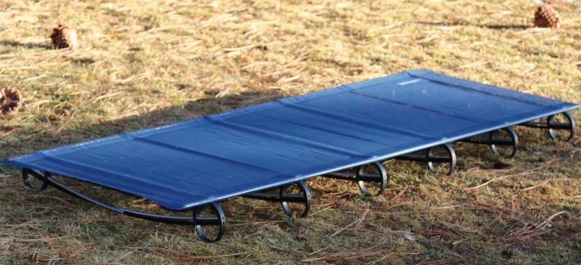 camping cot - this cot tends to bottom out unless you have your weight evenly...