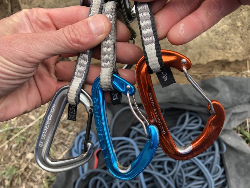black diamond miniwire - smaller carabiners are much harder to handle in general, as there is...