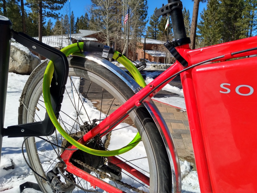 litelok one wearable - the size medium we tested has plenty of room for two wheels, a bike...