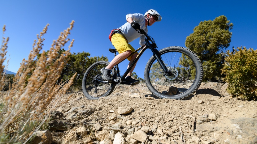 rocky mountain growler 50 - the seat tube angle is pretty steep and puts riders directly on top...