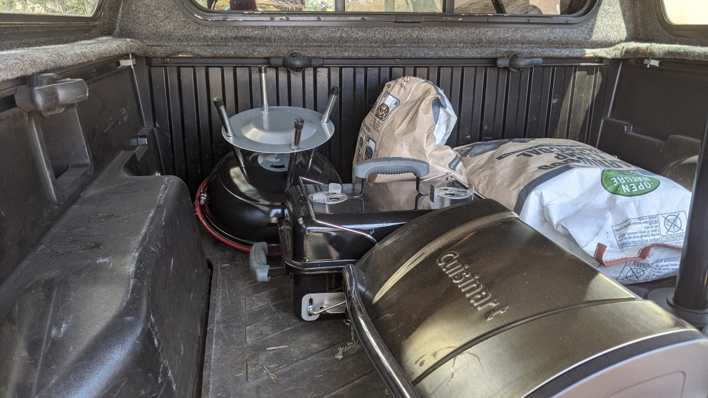 portable grill - during a long-distance drive that included mountain passes and...