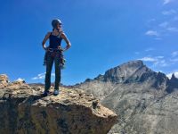 Soaking up the sun's rays on the summit of Spearhead in RMNP.