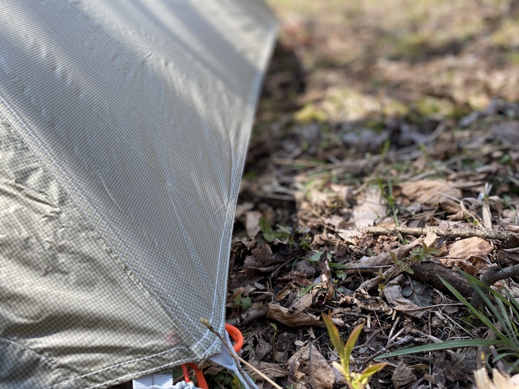 backpacking tent - the low fly of the spur hv ul2 prevents precipitation from splashing...