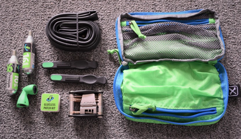 the endo includes a removable tool pouch for keeping your bike tools...