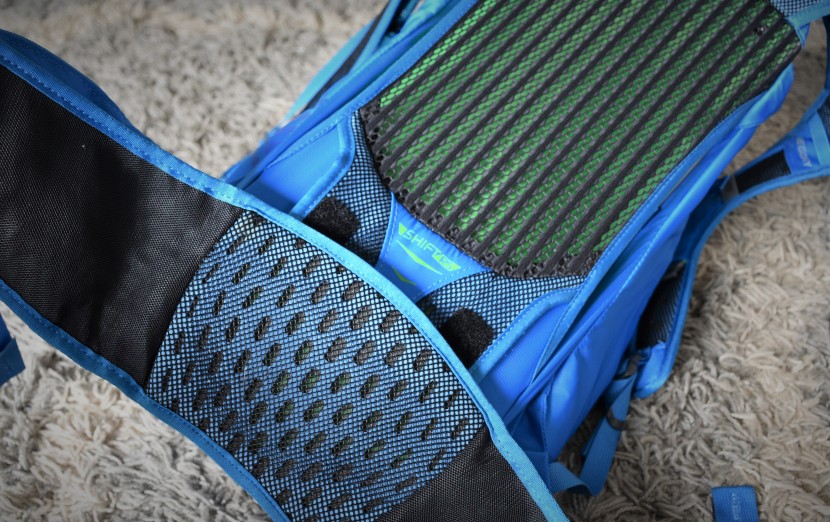 the shift rs adjustable hip belt connects to the pack with a sleeve...