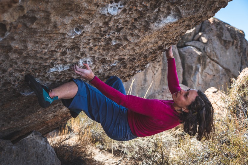 butora gomi wide for women - the butora gomi helped us feel more at home on steep lines like this.