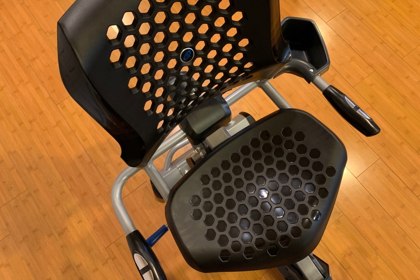 nautilus r614 recumbent - the contoured seat and ventilated backrest of the r614 make for a...