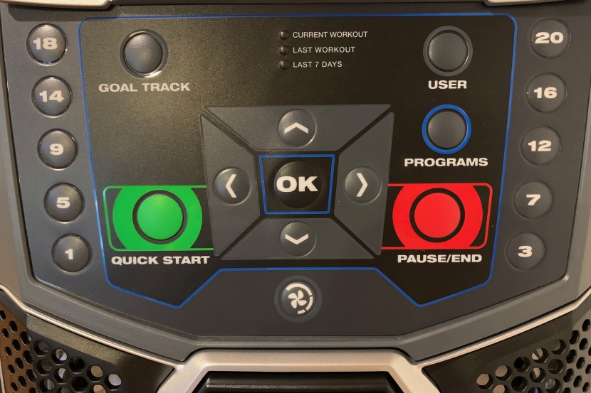 nautilus r614 recumbent - the console has lots of buttons that make it very easy use.