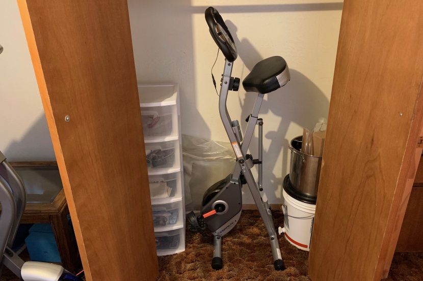 the exerpeutic easily fits in a closet when folded.