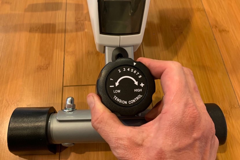 deskcycle under desk exerciser - the resistance is changed by turning a knob at the front of the...