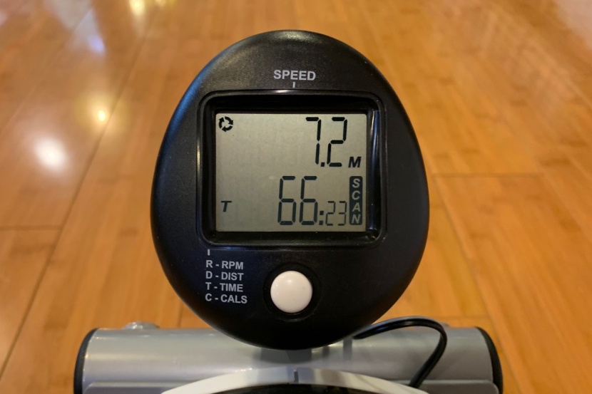 deskcycle under desk exerciser - the computer is relatively small and simple with relevant info on...