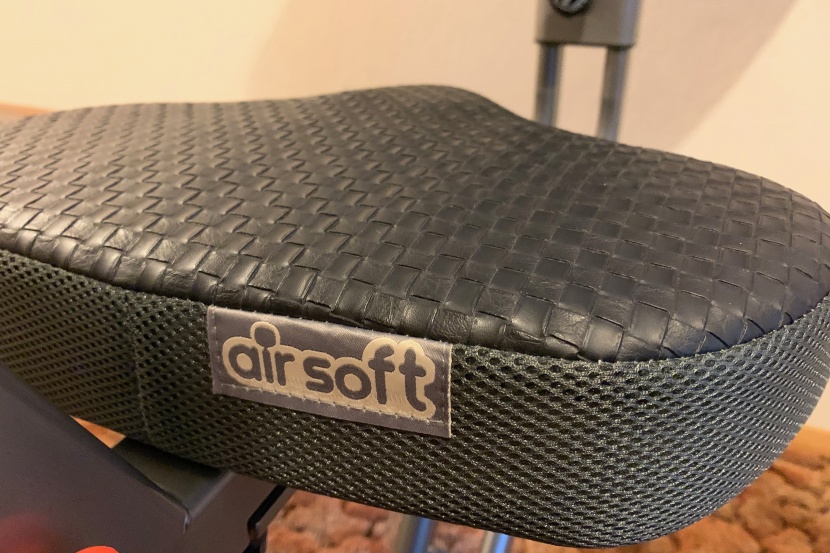 exerpeutic exerwork 2000i folding exercise desk bike - the airsoft seat is large and thickly padded