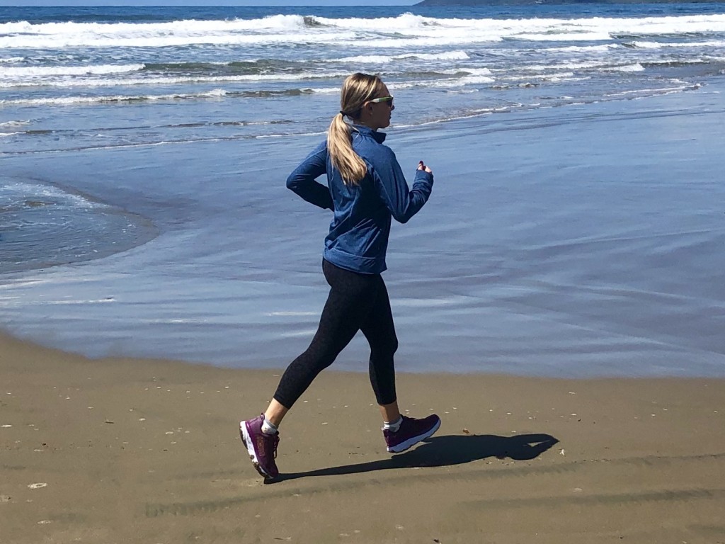 running shoes womens - beach runs in maximally-padded shoes are the anecdote to shin splints.